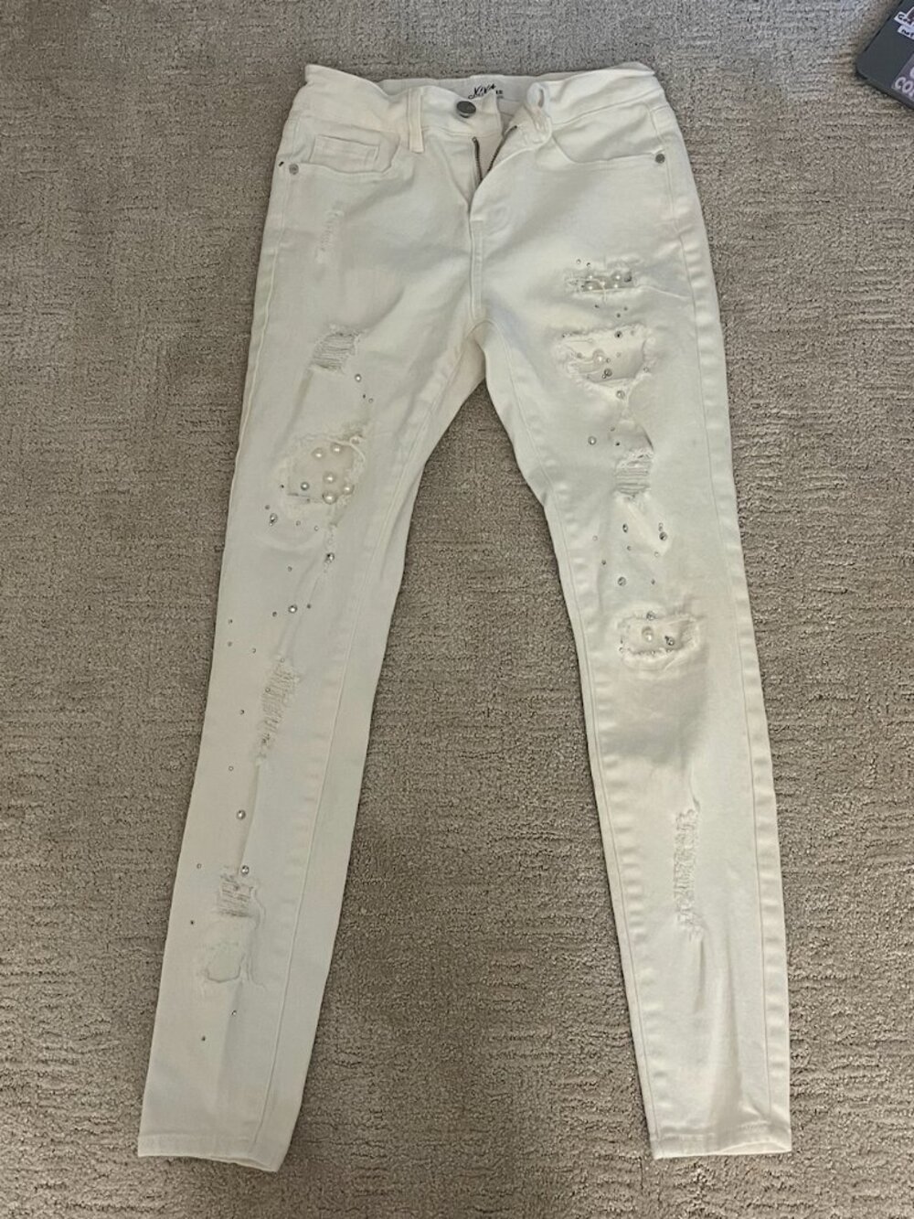 Women's White Sparkly Jeans